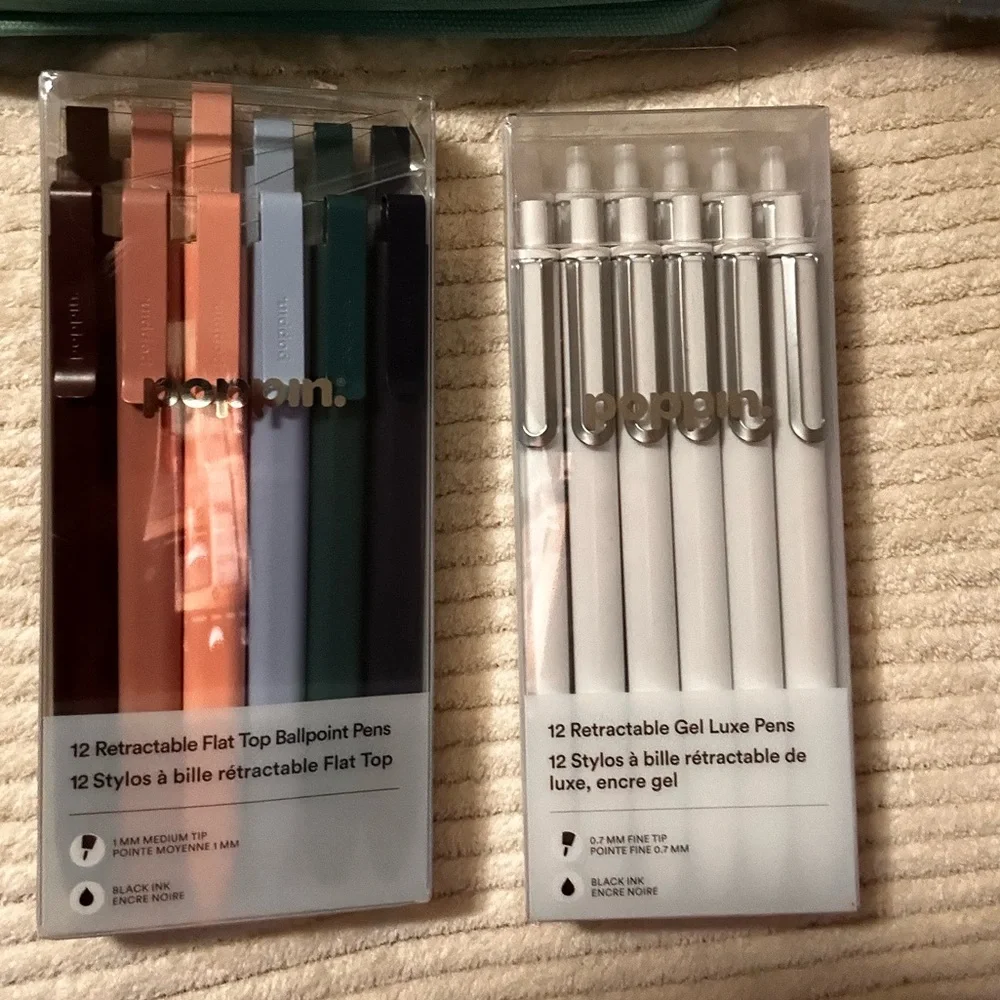Poppin. Set of Notebooks, Pouches, Pens, Push Pins (Aqua Blue)